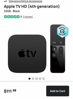 Apple TV 32GB 4K HD Media Streamer