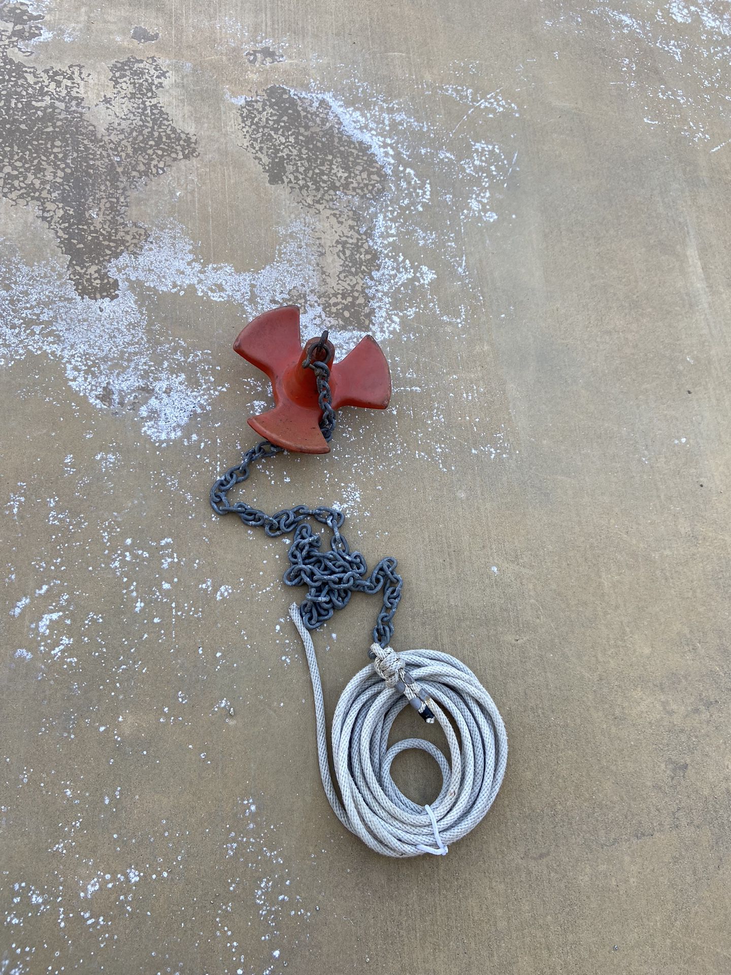 Boat anchor with Galvanized chain