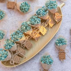 20-Piece set Mini Magnet Dried Flowers Bouquet for Rustic Wedding Favors,Baby Shower Party Favors for Guests,Bridal Shower Party Gifts,Baptism Favors,