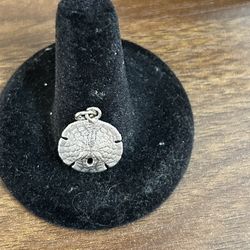 White Gold Sand Dollar Charm 