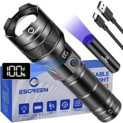 New In Box Flashlights High Lumens Rechargeable,990,000Lumens Super Bright LED USB C,High Powerd Multi-Functional Heavy Duty Strong Flash Lights High 