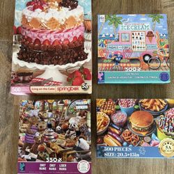 Collection of 4 Fun Foodie Puzzles 