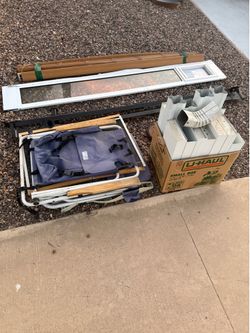 Free scrap,  bed frame (good) doggie door and aluminum pieces