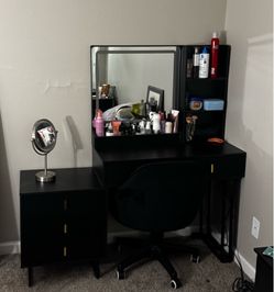 Black Vanity 5 Drawer