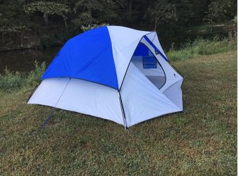 Camping Blue Tent NEW fishing backyard outdoors family backpackers hiking kids teenagers college