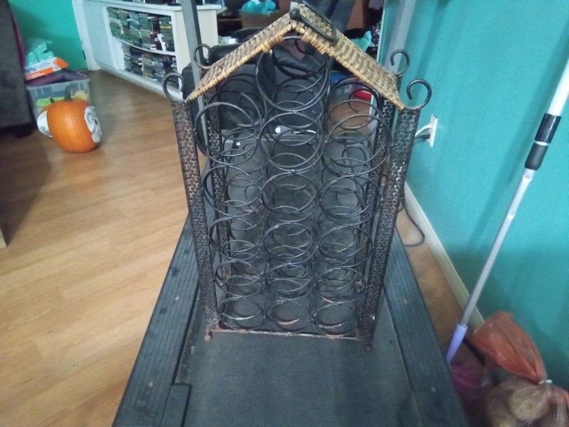Metal Wine Rack Holds 16 Bottles