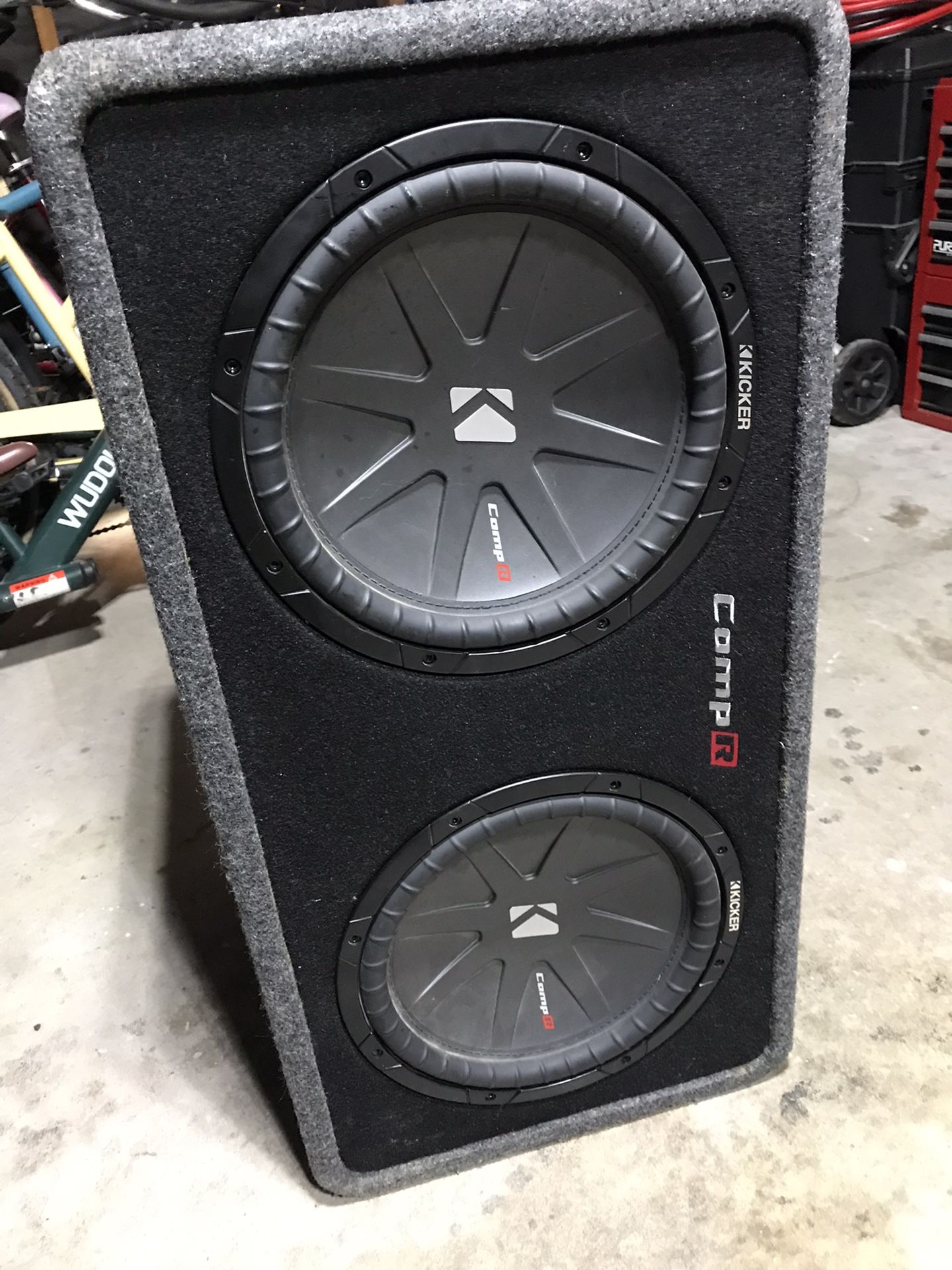 Kicker Two 12” Kicker Comp R Subwoofers  With Ported Box