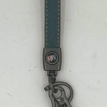 Buick Logo Teal Leather Keychain with Metal Clip