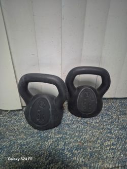 Two black Dumbbells
