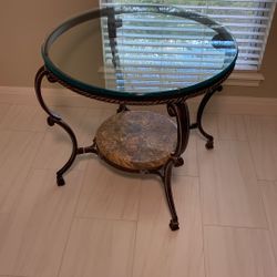 Glass And Marble Table