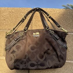 Vintage Coach Madison Dotted Op Art Large Sophia Satchel
