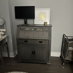 Secretary Desk With Storage and Charging Station Inside