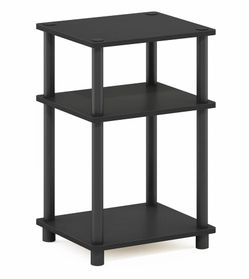 Black 3-Tier End Table with Shelves