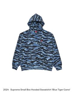 Supreme Small Box Hooded Sweatshirt "Blue Tiger Camo"