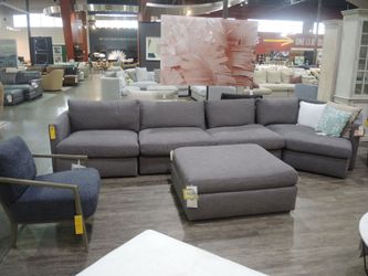 Lincoln Park RAF Cuddler Modular Sectional - Newport Charcoal - Floor Sample Deal