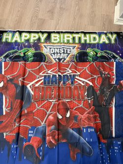 Birthday Banners - Spider-Man And Monster Jam 