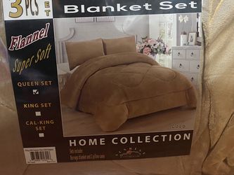 Blanket Tan 3 Pcs Set W/ Pillow Cases