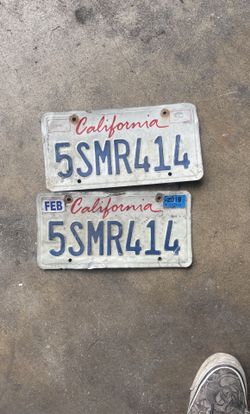 Pair Of Matching Damaged California Plates