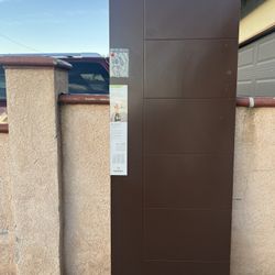 Wooden door, brown on the outside and white on the inside, dimensions 30 By 80 