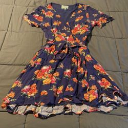 Skies Are Blue Floral Print Dress