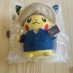 Pokemon Pikachu Plush Van Gogh Museum 7 3/4” inch Stuffed Animal Plushie Stuffie
