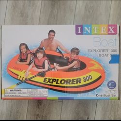 Intex 58332EP Explorer 300 Compact Inflatable Three Person Raft Boat