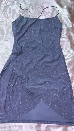Windsor Lavender Glitter Mini Dress with Slit
