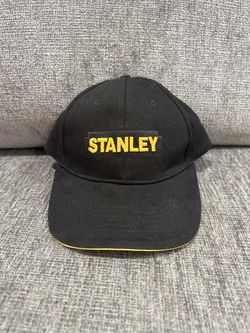Stanley Tools Black Yellow Logo Snapback Hat Cap Workwear Vintage Style