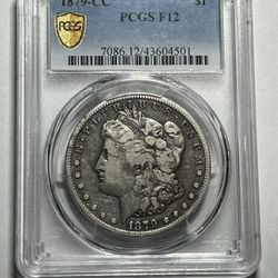 1879-CC Morgan Silver Dollar PCGS F12 Nice Original Carson City Tough Date