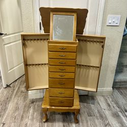 SOLID WOOD JEWELRY ARMOIRE