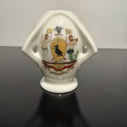Vintage Crested China Miniature Tooth Pick Holder Or Bud Vase