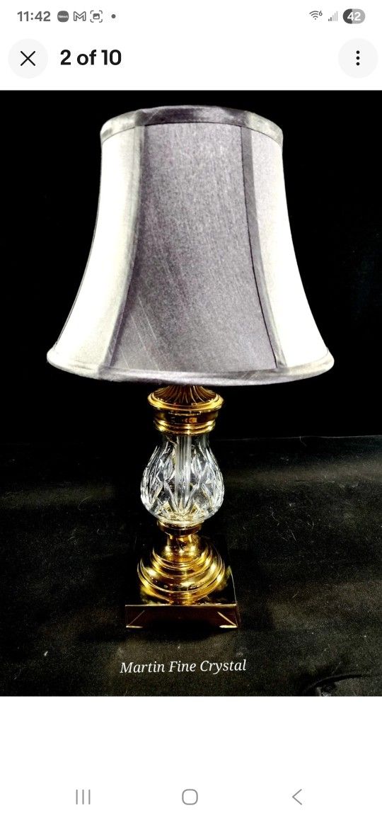 Waterford Belmont Fine Cut Crystal Medium Table Lamp - FLAWLESS!!!