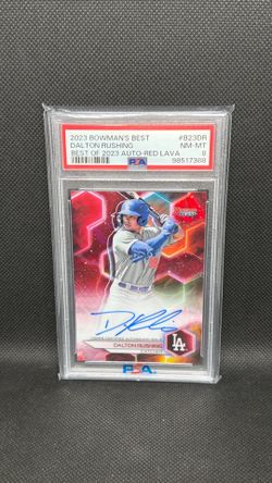 2023 Bowman's Best - Red Lava Autograph - Dalton Rushing - #'D/5 - PSA 9