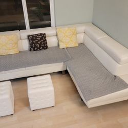 White Chaise Sofa