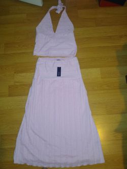 New Size Small pink summer beach set skirt and top