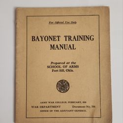 1917 WW1 Bayonet Training Book