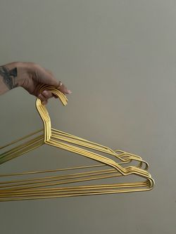 Gold Metal Wire Clothes Hangers Set