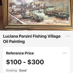 Luciana Parsini Fishing Village Oil Painting