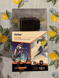 VIVITAR Full HD 1080p Action Cam DVR786HD 12 Megapixel Waterproof Case   Brand new in the box.  Easy to see in Danbury.