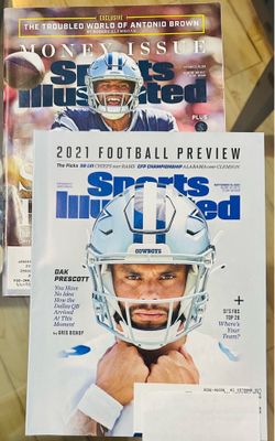 2x Sports Illustrated Magazine Dak Prescott September 2019, 2021 Covers
