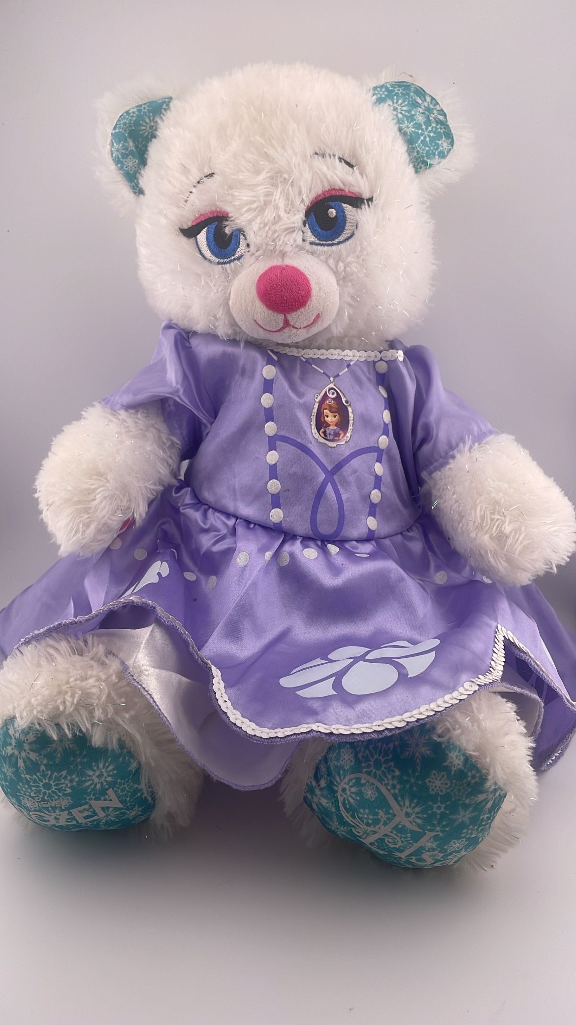 Build-A-Bear Disney Frozen II Elsa Teddy Bear Plush W/purple Dress 16" No Sound