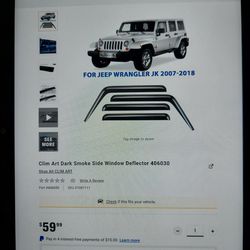 2007-2018 Jeep JK Window deflectors 