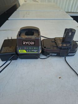 RYOBI ONE+ LITHIUM-ION 18V P118B And Battery P189 1.5Ah Charger Combo. New