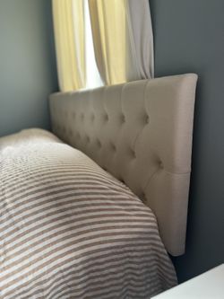 FREE Beige Linen Headboard and Bed Frame