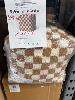 Checkerboard pouf