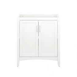 Tilton 30 in W x 21.5 in D x 34.2 in H Folding Bath Vanity Cabinet without Top in White Finish