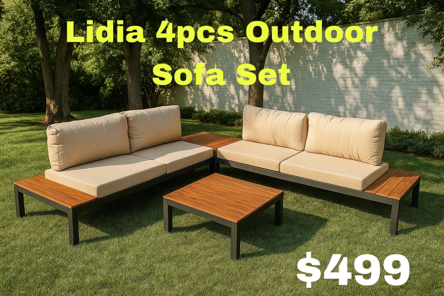Lidia 4 Pcs Outdoor Sofa Set