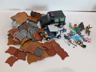 Fortnite Action Figure Lot Vehicles SWAT Truck Golf Cart Build Tiles Accessories