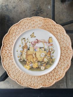 Easter Bunny Decorative Ceramic Plate