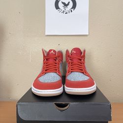 Men’s Jordan 1 Mid Denim Red Sz 9.5M